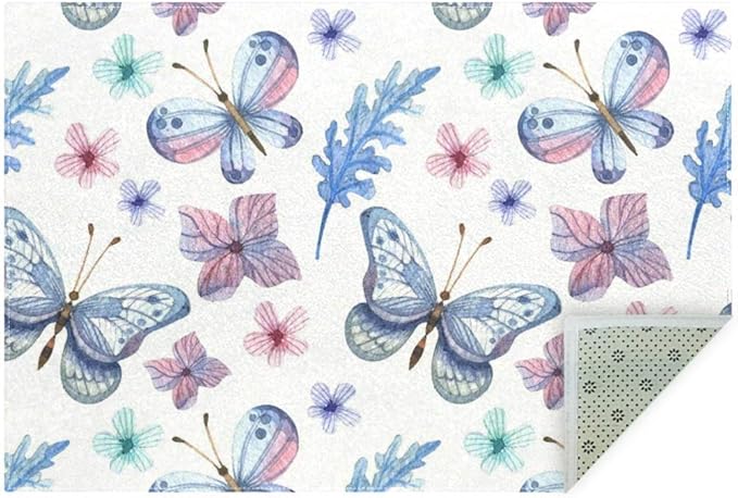 Nice-people Flores Frescas Suaves Mariposa Alfombras Antideslizantes
