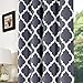 Printed Blackout Curtains-Set of 2 Panel,52 Inches Wide By 84 Inches Long,Room Darkening Curtains And Drapes For Bedroom Living Room Window,Thermal Insulated Grommet Top Grey White Moroccan Pattern