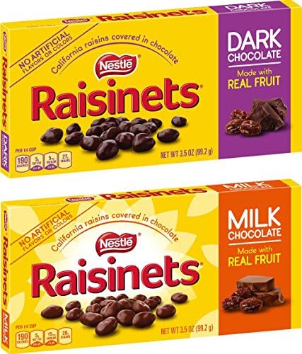 Nestle Raisinets Milk Chocolate &amp; Dark Chocolate Variety Combo, 3.5 Oz (Pack of 4)