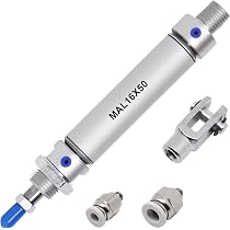 Produktbild von Heschen Pneumatikzylinder CDJ2B 16-100 – Schlanker Luftzylinder Mit M5-Anschluss, 16 Mm Bohrung, 100 Mm Hub, Max. 10 Kgf Druckkraft