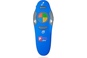 ZETZ PowerPoint Presentation Clicker, USB Wireless Presenter Remote with Lazer Pointer, for Microsoft Power Point RF 2.4 GHz (Blue)