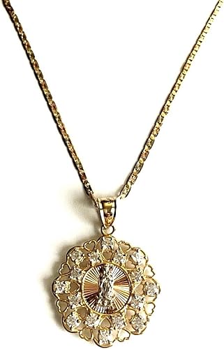 14K Solid Gold Guadalupe Necklace 20 