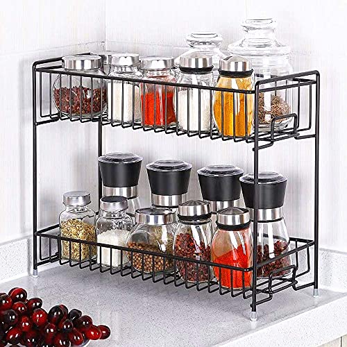 2Tier Spice Racks Countertop ,HEOMU Spice Rack Organizer Countertop
