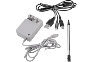 Charger & Stylus Pen & 2-in-1 Short Cable, 100-240V AC Wall Adapter Game Charger for 3DS/3DSXL/New 3DS/New 3Dsll/2DS/Dsi/DSix