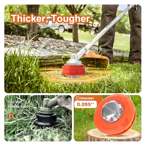 Viabrico Universal Strimmer Head Wire M10 x 1.25 with 2.4 mm x 15 m Nylon Wire