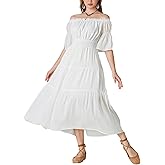 Scarlet Darkness Renaissance Costume Women Maxi Tiered Long Dresses Cottagecore Dress