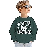 GLIGLITTR Promoted to Big Brother Sweatshirt for Toddler Baby Boy Announcement Shirt Crewneck Pullover Long Sleeve Fall Tops