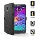Galaxy Note 4 Holster: Stalion Secure Shell Case & Belt Clip Combo with Kickstand for Samsung Galaxy Note 4 (Jet Black) 180° Degree Rotating Locking Swivel + Shockproof Protection