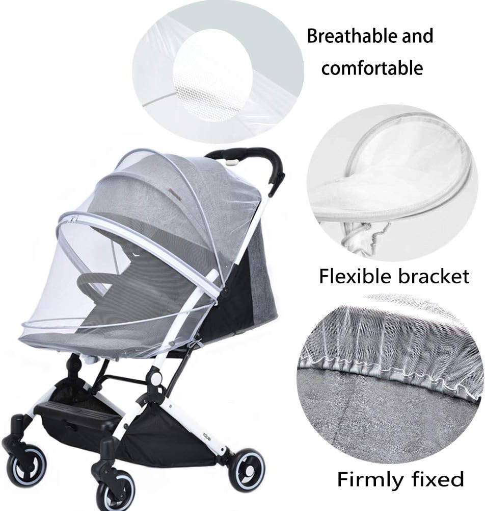 Porte Bebe Et Moise Moustiquaire Bebe Pour Poussette Auvent De Protection Pour Bambins En 1000 Mesh Cordon De Serrage Elastique Pour Une Protection Bien Ajustee Moustiquaires Bebe Puericulture Accessoires De Poussettes