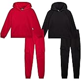 Quad Seven Toddler Boys Sweatsuit Set - 4 Piece Fleece Pullover Boys Hoodie and Cargo Sweatpants with Pockets (Sizes: 2T-7)