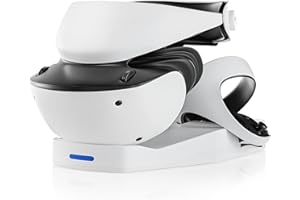 COOWPS Controller Charging Station for PSVR2, Magnetic Fast Charging Dock with LED Light and Type-C Cable, Stylish Headset Display Stand for PlayStation VR2