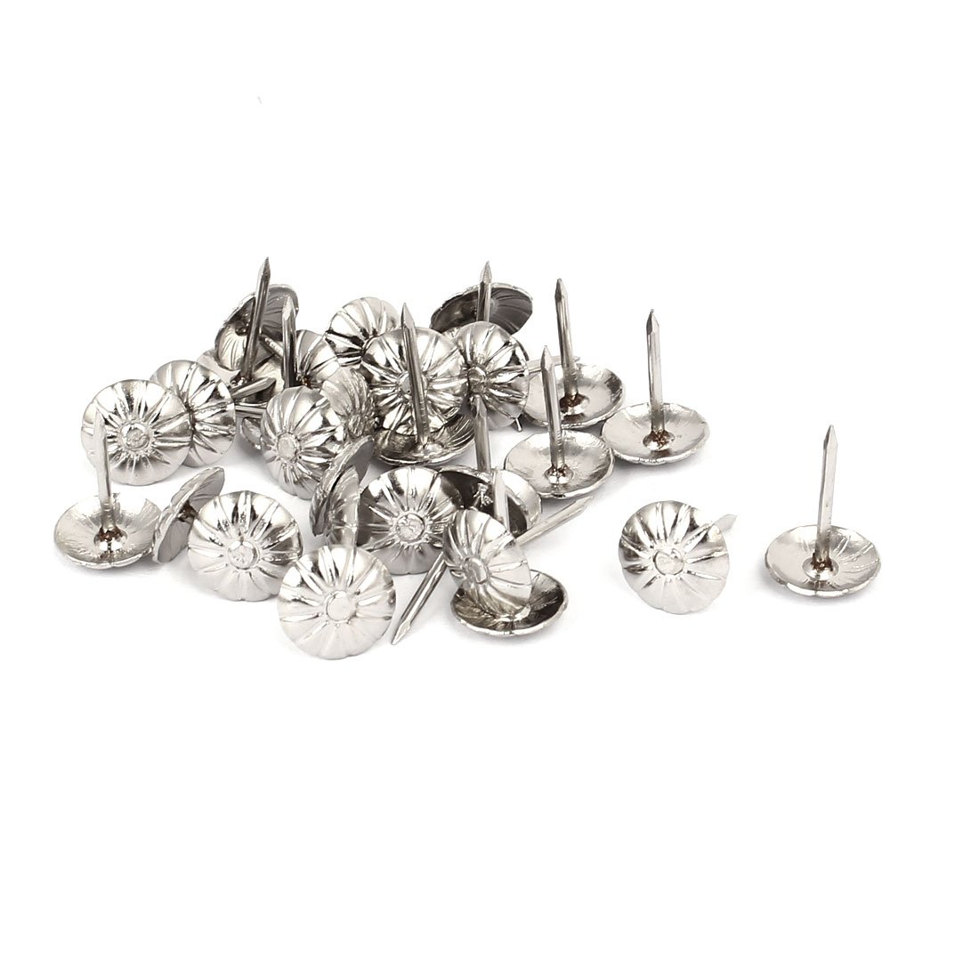 Sourcingmap Furniture 7/16 Inch Dia Metal Domed Head Upholstery Tack Nail Silver Tone 30pcs
