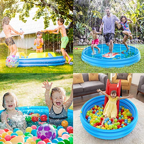 Pimpimsky Sprinkler for Kids Inflatable Splash Pad, Upgraded 59\'\' Sprinkler Play Mat Summer Outdoor Water Toys Thickened Durable Wading Swimming Pool, Water Sprinklers Activities Gift for Boy Girl
