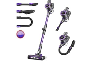 POWEART Cordless Vacuum Cleaner, 8-in-1 Multifunction Cordless Stick Vacuum, 2600mAh Stick Vacuum Cordless Rechargeable Lightweight Vacuum Cleaner, Purple