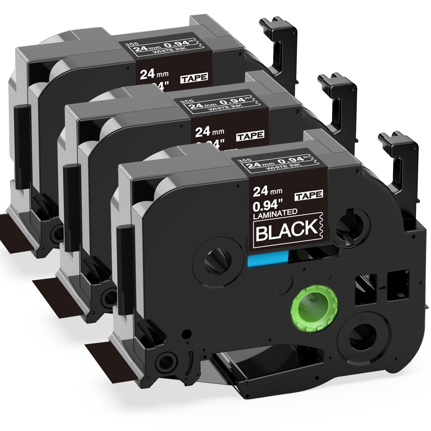 Photo 1 of Label KINGDOM TZe-355 24mm Black Label Tape Replacement for Brother TZe355 1 Inch White on Black TZe Tape 0.94 Compatible with Brother P Touch 24mm Tape for PTD600 PTP710BT PTP700 PT2730, 3-Pack