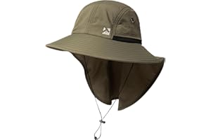 TOP-EX Oversized XL XXL Mens Sun Hat Big Head Neck Flap Shade Waterproof UPF50+ Wide Brim Hat Fishing Safari Hiking