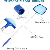 LATERN 150cm Hot Tub Cleaning Kit Telescopic Pole Fine Mesh Skimmer Brush Set view 3