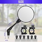 YIXUND Motorcycle Mirrors Set 7/8 in 22mm Handlebars Universal with Bolts view 5