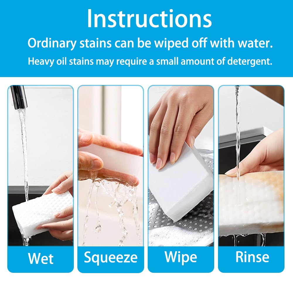 Magic Sponge Erasers, 20 Pack 2X Density Stronger Melamine Sponge Foam Pads, Multi-Functional Household Cleaning Supplies Cleaner for Kitchen, Bathroom, Bathtub, Sink, Wall Cleaner