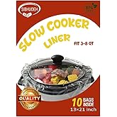 Slow Cooker Liners, Disposable Crock Pot Liners, 13"x21" Large Size Cooking Bags, Fits 3-8 Quart Oval & Round Crock Pot, BPA-Free, 10 Count