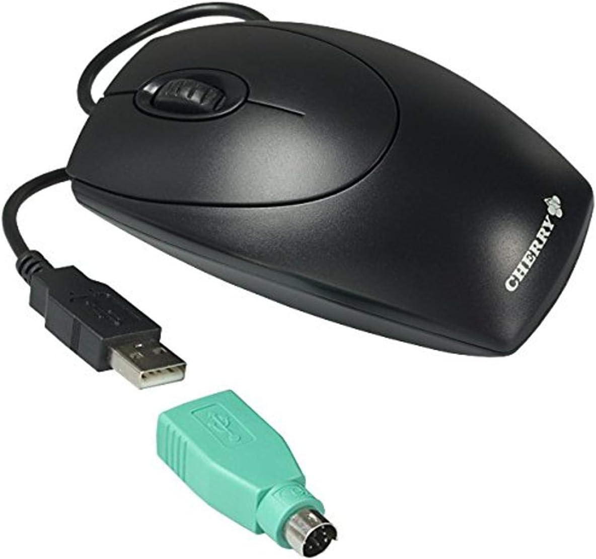 CHERRY WheelMouse, Wired Mouse, Symmetrical Design for Right and Left-Handers, Optical Sensor, USB Connection
