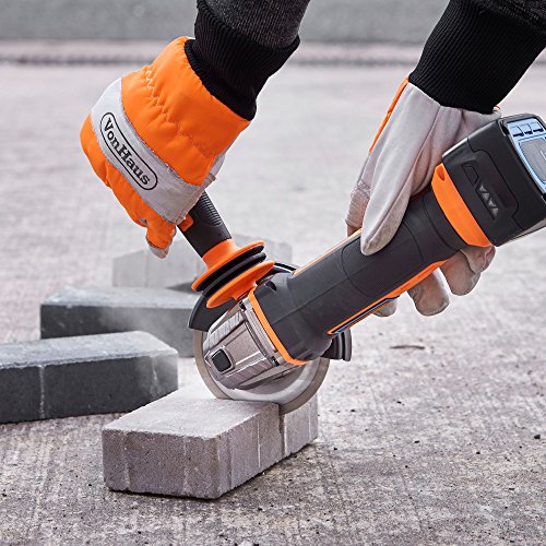 VonHaus 20V Max Akku Winkelschleifer, Scheiben 115 mm, Ergonomischer Antivibrationsgriff - Inkl. Trennscheibe, Akku, Ladegerät & Werkzeugtasche – Bild 3