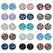 PP OPOUNT 260 Pieces Mixed Shinny Colors Faux Druzy Cabochons, Round Flat Back Dome Cabochons for Jewelry Making, DIY Craft (8mm in Diameter)
