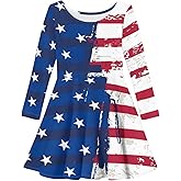 HELLHERO Long Sleeve Dress for Girls Kids Swing Twirly Skater Dresses 2-14 Years Old
