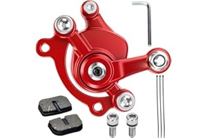 FVRITO Front Brake Caliper Compatible with SYX Moto 50cc Dirt Bike SSR X-Pro Mototec Coolster Apollo X-Treme 47cc 49cc 2 Stroke Engine Mini Pocket Bike Chinese ATV Quad 4 Wheeler Parts with Brake Pads