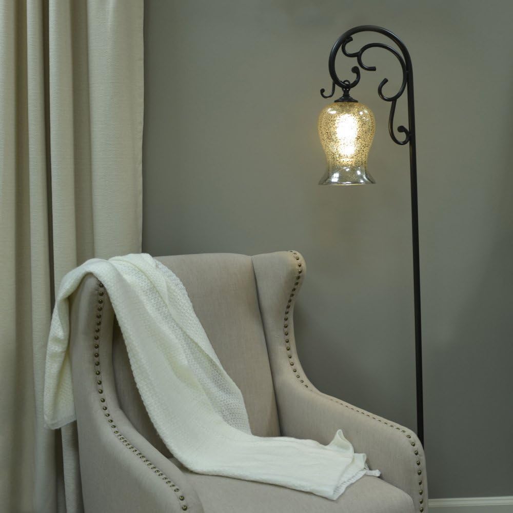 Décor Therapy PL1579 64 inch Textured Bronze Floor Lamp with Mercury Glass Globe, 64