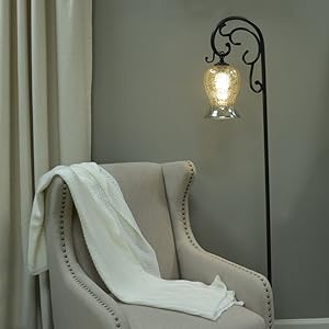 Décor Therapy PL1579 64 inch Textured Bronze Floor Lamp with Mercury Glass Globe, 64