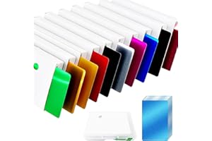 Origin-Joy 200 PCS Metal Business Cards, 3.4 x 2.1 Inch Aluminum Laser Engraving Business Card Blanks for Custom Color Print (0.21 mm, Blue)