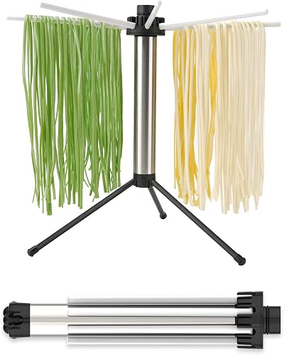 Collapsible Pasta Dryer Rack, 8 Rods, Holds 5lbs, Foldable