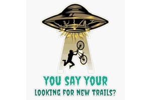 HJ MEDIA Alien Abduction Mtb Trails Mountain Biking Mountain Bike Vinyl Window Bumper Sticker Decal 5"