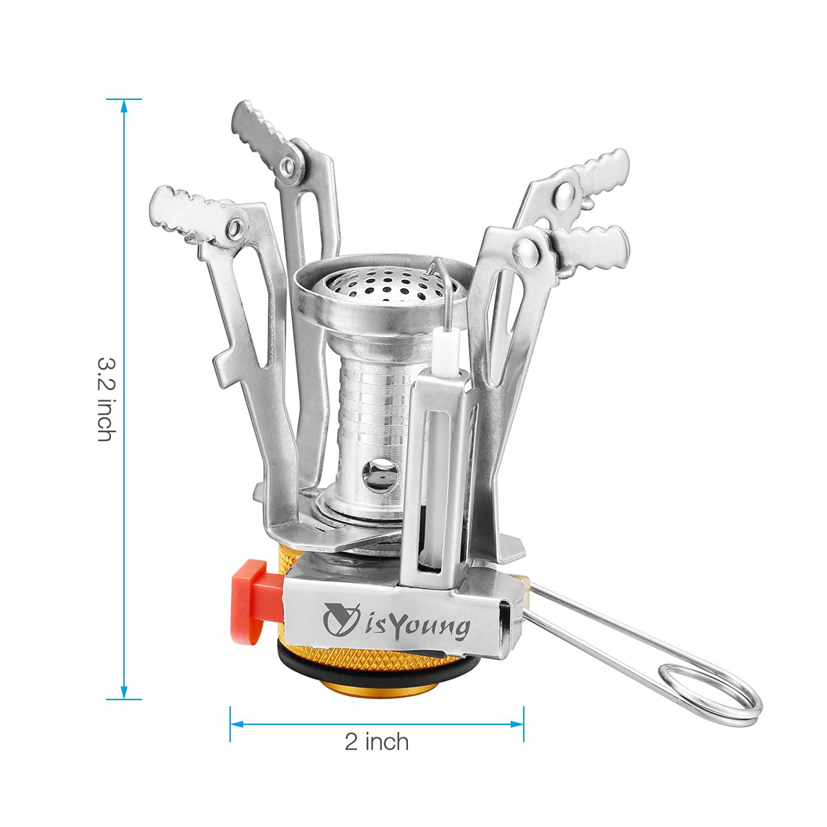 isYoung 2 Lots 8cm*5cm Mini Réchauds, Super Léger & Petit & Puissant, Piable et Portable pour Camping et Voyage.