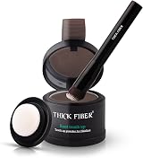 THICK FIBER Root Touch Up Powder Medium Brown with Brush & Mirror view 1