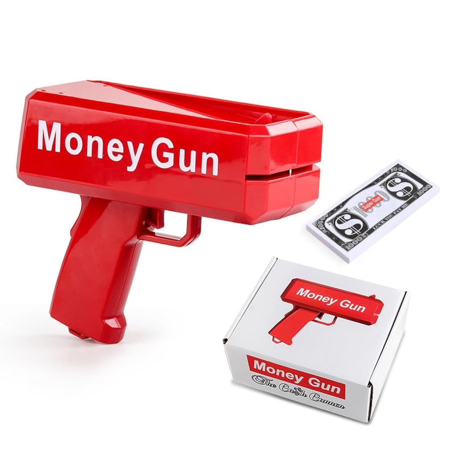 OBEST Money Gun Shooter with 100pcs Prop Money, Handheld Cash Gun Paper Playing Dispenser, Money Rain, Suitable for Party, Wedding, Party Games