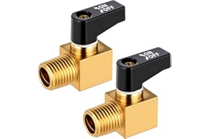 QFWDFCTRENZ 2 Pcs Brass Drain Cock Ball Valve, Air Compressor Valve 1/4" NPT Male Metal Ball Type Air Tank Drain Valves Air-compressor Replacement Accessories