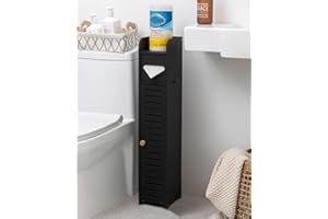 AOJEZOR Small Bathroom Storage Cabinet: Bathroom Storage Cabinet for Small Space-Toilet Paper Cabinet Fit for Small Roll,Black
