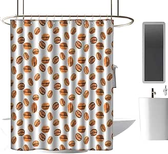 TimBeve Cortina de ducha café, semillas orgánicas de planta de café en