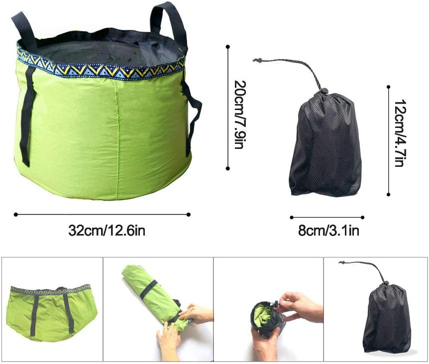 GKSELLING 12L Portable Folding Wash Basin, Lightweight and Durable Compact Collapsible Foldable Water Bucket Container for Camping Hiking Fishing Travelling etc. : Sports & Outdoors