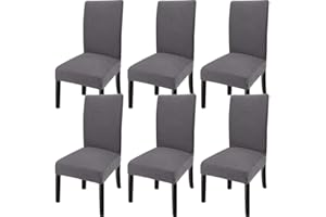 GoodtoU Chair Covers for Dining Room Set of 6, Stretch Parson Chair Slipcover Removable Washable Chair Protector for Home/Restaurant/Banquet,Funda Para Sillas de Comedor(Gray, Set of 6)