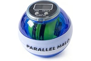 Parallel Halo Power Wrist Gyro Ball AUTO Start Gyroscope Ball Wrist and Forearm Exerciser Arm Strengthener for Stronger Muscle and Bones (Blue+Counter)