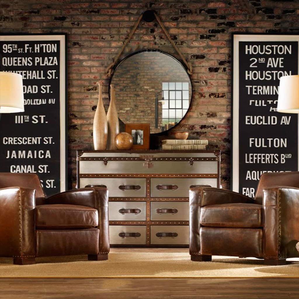 Espejo de Pared contemporáneo con Cuerda Colgante de Cuerda de cáñamo