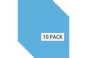 FUNKAKA Sky Blue HTV Heat Transfer Vinyl Sheets, 12" x 10" Glossy Sky Blue Iron on Vinyl for T-Shirt, 10 Sheets Sticky HTV Vinyl for All Cutter Machines Easy to Cut & Weed for Heat Vinyl Design