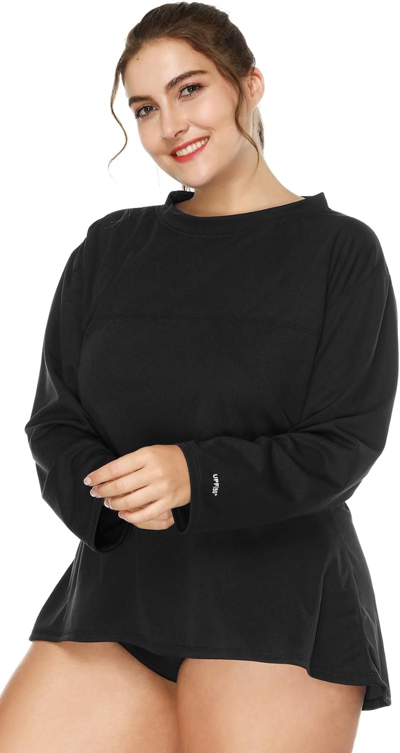 long sleeve rash guard womens plus size