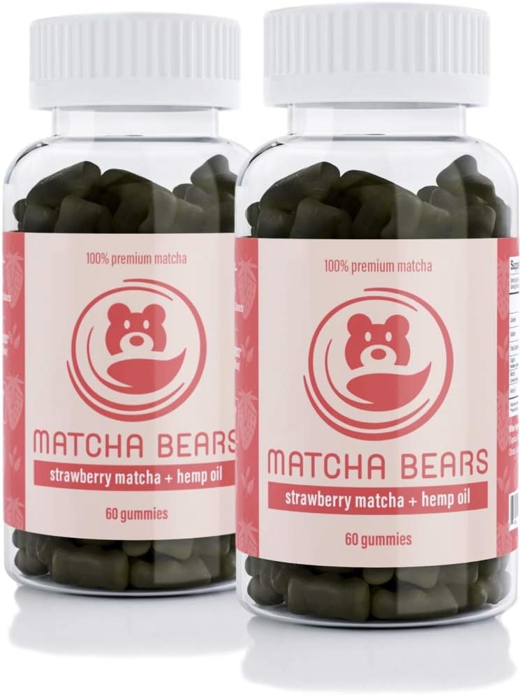Matcha Bears Strawberry & Hemp Oil Infused Matcha Gummy Vitamin