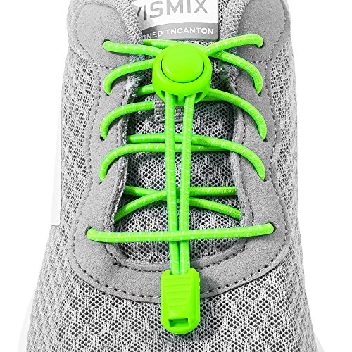Udaily No Tie Shoelaces (pack of 4), Elastic Shoe Laces for Kids and Adults, Lock Tie Running Shoe Laces for Sneakers, Boots Board Shoes and Casual Shoes (Black+Grey+Blue+Green) - Thumbnail 3
