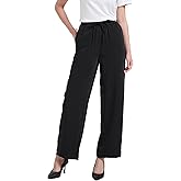Tronjori Womens Palazzo Wide Leg High Waist Casual Lounge Pant with Drawstring