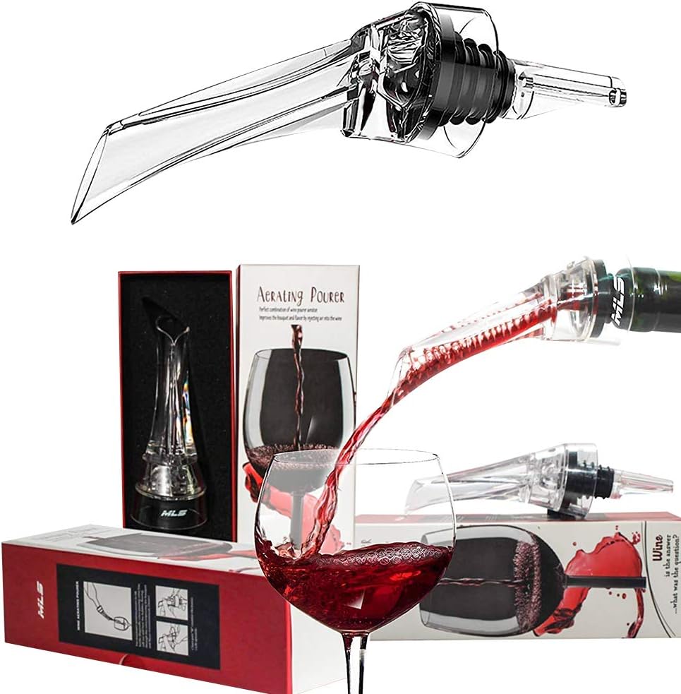 Metrokane Rabbit Wine Aerator Pourer with Wine Bottle Stopper Set